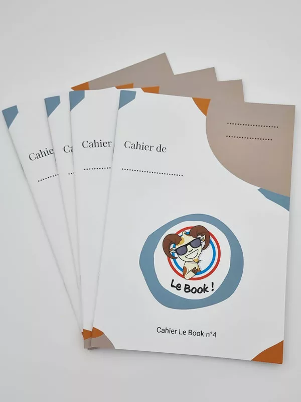 lot de 4 cahiers pour l'écriture quotidienne sur grands carreaux